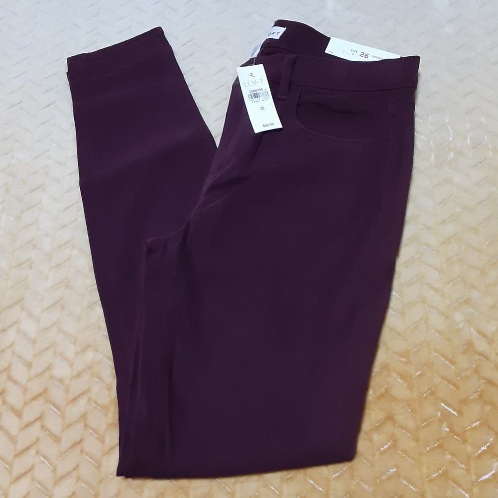 Women's Made & Loved Loft Wine Colored Leggings NWT-Retail $69.50 Size 2.